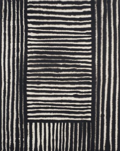 Marie-Claude Bouthilier, Mégalithe 06, 2013, carbone et acrylique sur toile, carbon and acrylic on canvas, 60