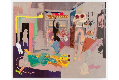 Cindy Phenix, At Ease in Trouble, 2017
Peinture à l’huile et pastel sur toile de lin
50″ x 61,5″
