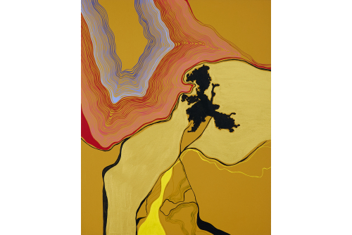 Moridja Kitenge Banza, Chiromancie #14 n°16, 2023
Acrylique sur toile
75.5 x 61 cm (29.75” x 24”)
Collection privée, Ville de Québec, Canada
