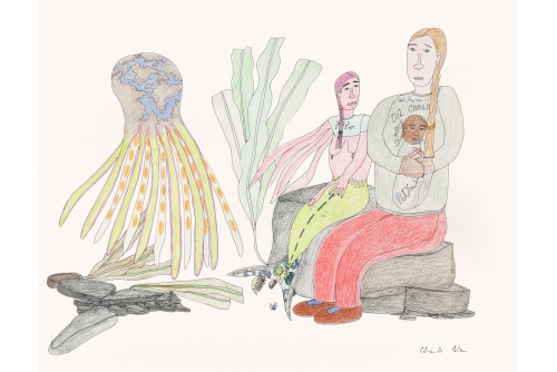 Shuvinai Ashoona, Sans titre, 2012
Crayon de couleur et encre sur papier
49,9 x 65 cm (19,6” x 25,6”)
