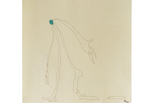 Manuel Mathieu, The Blue Drop, 2020
Mixed media on paper [framed]
22 x 23 cm (8,75” x 9”)
