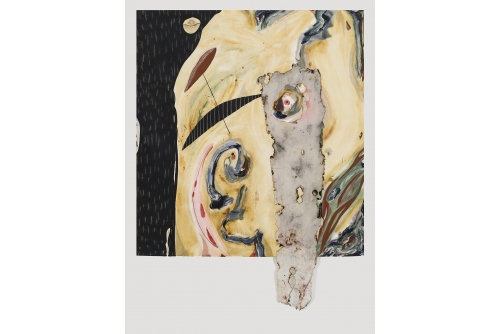 Manuel Mathieu, Saut Mathurine, 2021
Techniques mixtes et tissu brûlé sur toile
160 x 149,5 cm (63” x 58,5”)
Collection privée
