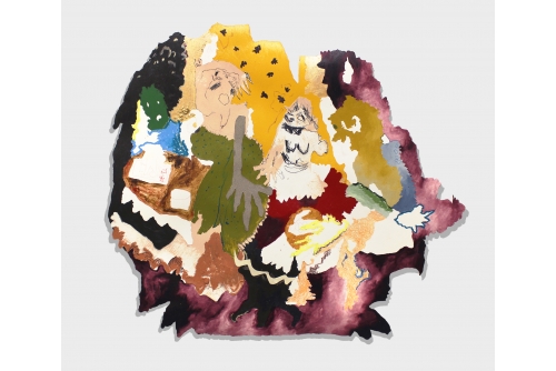 Cindy Phenix, La forme du contenu, 2020
Peinture acrylique, peinture à l’huile et crayon de couleur sur papier pour huile Arches
66 x 79 cm (26” x 31”)
