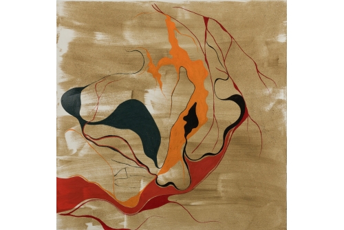 Moridja Kitenge Banza, Chiromancie #12 – Goma n°2, 2021
Acrylique et sable sur toile
122 x 122 cm (48” x 48”)
