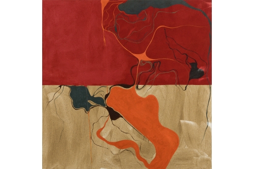Moridja Kitenge Banza, Chiromancie #12 – Goma n°3, 2021
Acrylique et sable sur toile
122 x 122 cm (48” x 48”)
