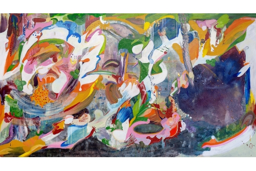 Clovis-Alexandre Desvarieux, We Do, 2019
Acrylique sur toile
137 x 244 cm (54” x 96”)
Vendue
