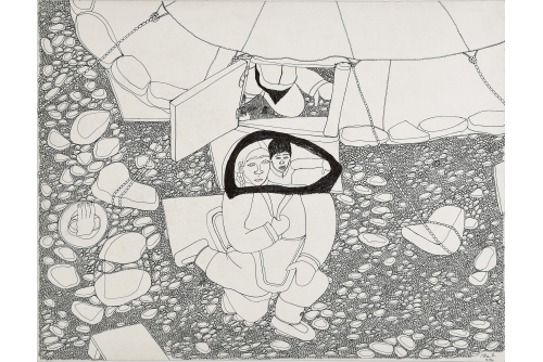 Shuvinai Ashoona, Untitled (ASHO-148-1138), 2007-2008
Graphite et encre sur papier (ENCADRÉE)
50,7 x 66 cm (20” x 26”)
Collection privée
