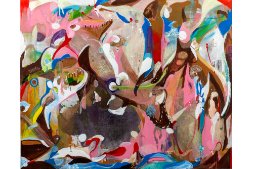 Clovis-Alexandre Desvarieux, Eloge aux conversations infinies, 2022
Acrylique sur toile
121,9 x 152,4 cm (48” x 60”)
Collection privée
