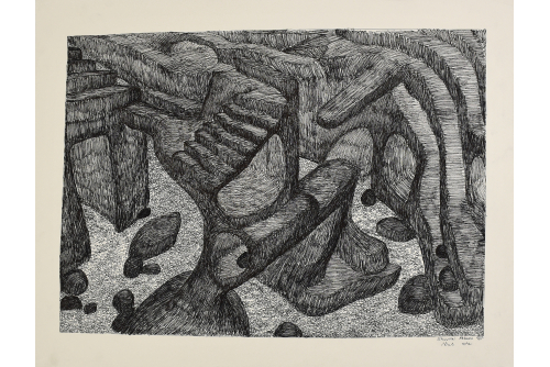 <strong>Shuvinai Ashoona, Untitled (ASHO-148-0575), 2002-2003</strong>
Graphite and ink on paper
50,8 x 66 cm (20” x 26”)

