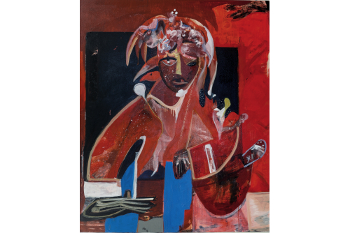 Clovis-Alexandre Desvarieux, Ogou Fè, 2023
Acrylic on canvas
183 x 152.5 cm (72” x 60”)
