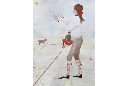 Allie Gattor, Dandelion, 2023
Stylo et encre sur papier [ENCADRÉE]
77 x 56,5 cm (30,25” x 22,25”)
