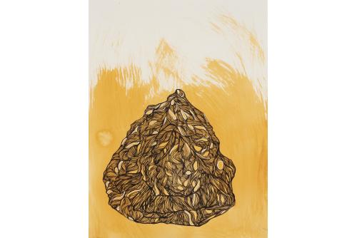 Farzaneh Rezaei, Ruptures, 2023
Ink and saffron on paper (UNFRAMED)
61 x 46 cm (24” x 18”)
