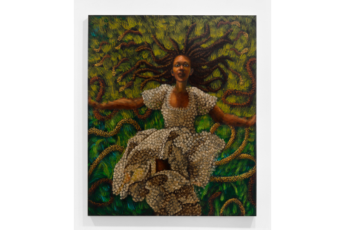 Marie-Danielle Duval, Hautes herbes, 2024
Acrylique sur panneau de bois
152.5 x 127 cm (60” x 50”)
Vendue
